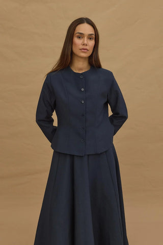 Kısa Pensli Ceket Lacivert - Fahhar Design