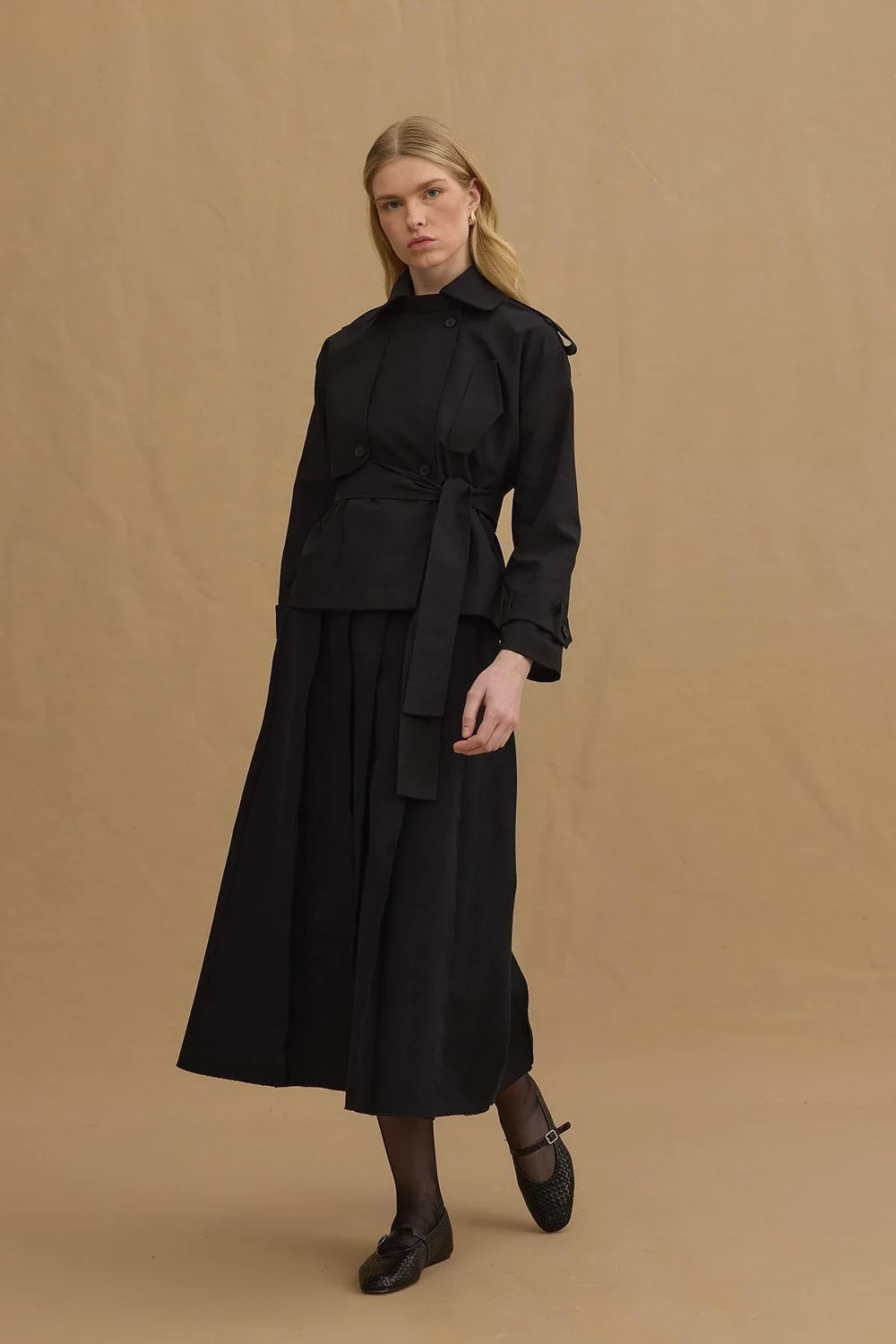 Short Trench Coat Black