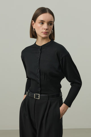 Korse Kesim Hırka Siyah