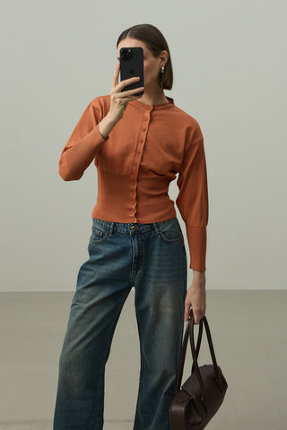 Korse Kesim Hırka Turuncu