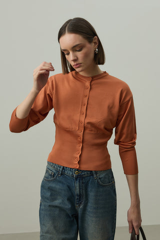 Korse Kesim Hırka Turuncu