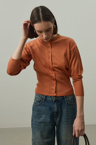 Korse Kesim Hırka Turuncu