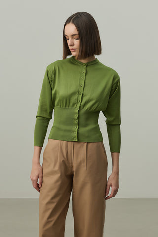 Korse Kesim Hırka Yeşil