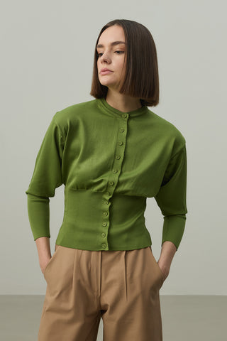 Korse Kesim Hırka Yeşil