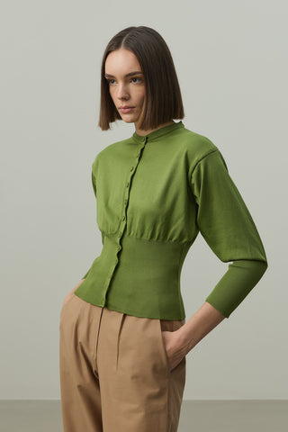 Korse Kesim Hırka Yeşil