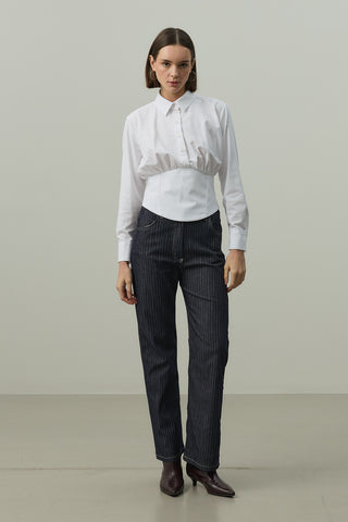 Korseli Gömlek Ekru