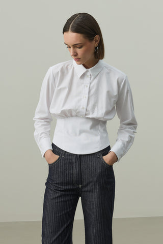 Korseli Gömlek Ekru