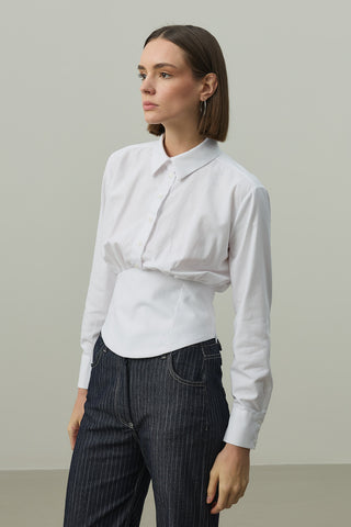 Korseli Gömlek Ekru