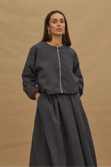 Kraşlı Bomber Skirt Suit Anthracite