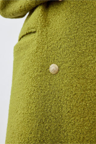 Kruvaze Buklet Kadın Kaban Yağ Yeşili Yağ Yeşili - Fahhar Design