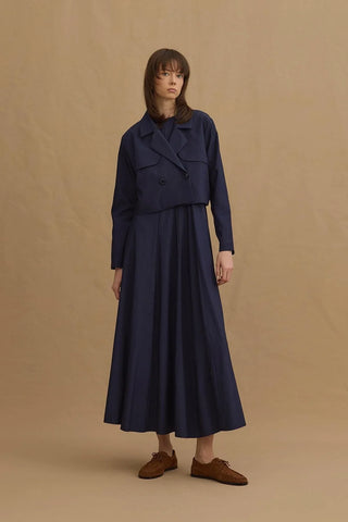 Kruvaze Ceket Elbise Takım Lacivert - Fahhar Design