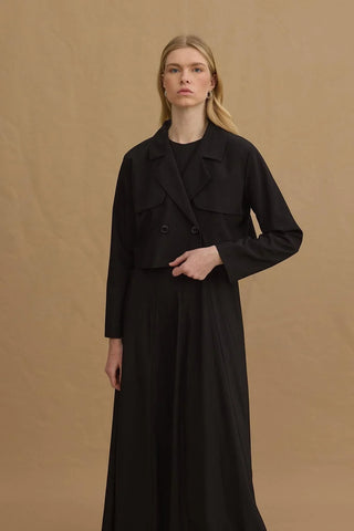 Kruvaze Ceket Elbise Takım Siyah - Fahhar Design