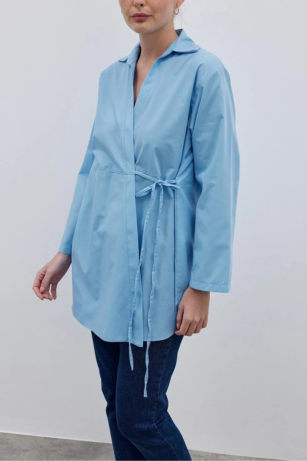 Double Breasted Shirt Light Blue