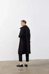 Kruvaze Kadın Trençkot Siyah