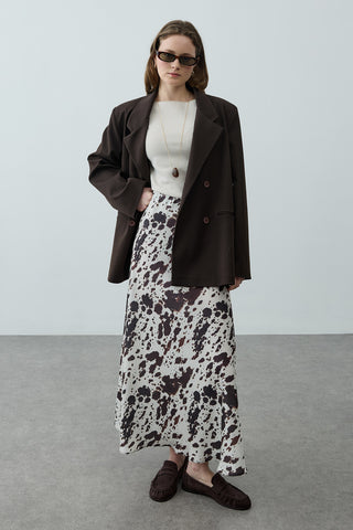 Kruvaze Oversize Blazer Acı Kahve