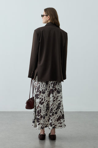 Kruvaze Oversize Blazer Acı Kahve