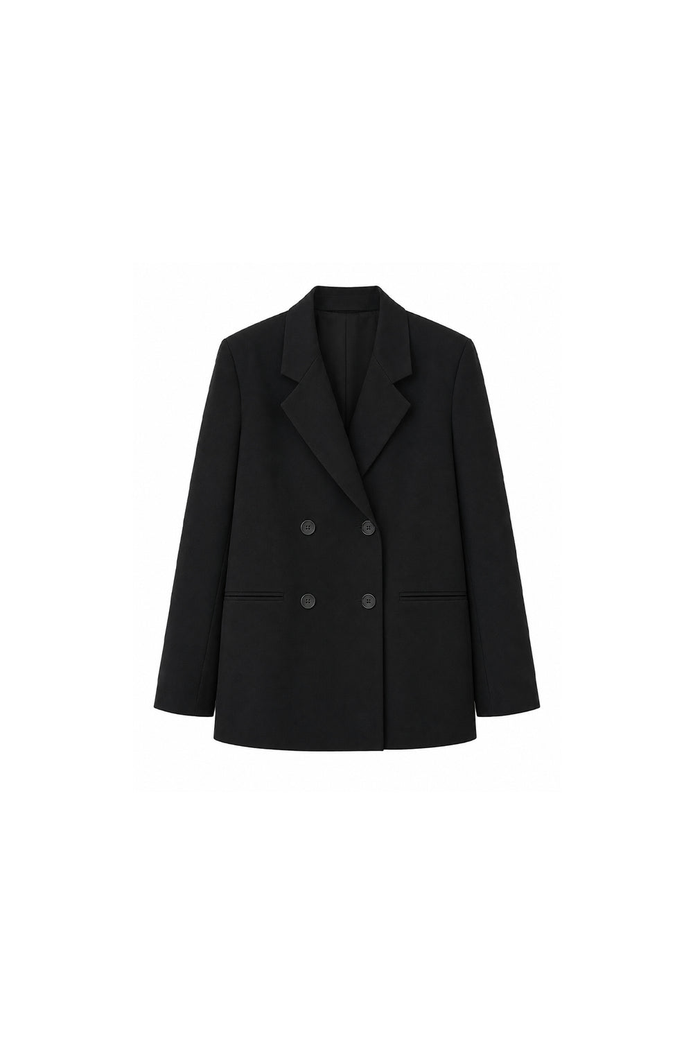 Kruvaze Oversize Blazer Siyah