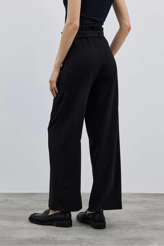 Kuşaklı Kadın Pantolon Siyah - Fahhar Design