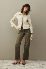 Kuşgözlü Süet Ceket Bej