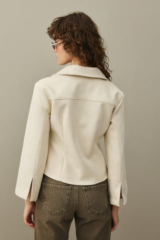 Eyelet Suede Jacket Beige