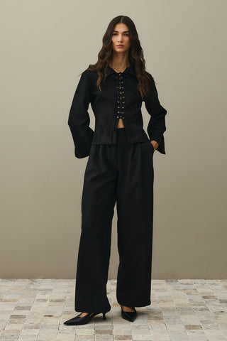 Eyelet Suede Jacket Black