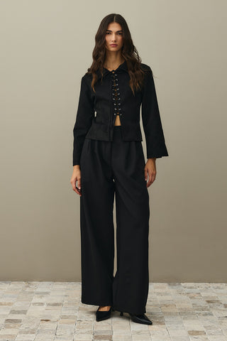 Eyelet Suede Jacket Black