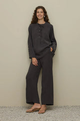 Kuşgözü Detaylı Pantolon Takım Antrasit