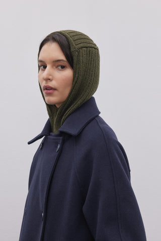 Lastik Örgülü Balaclava Başlık Haki - Fahhar Design