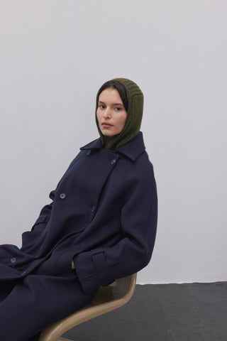 Lastik Örgülü Balaclava Başlık Haki - Fahhar Design