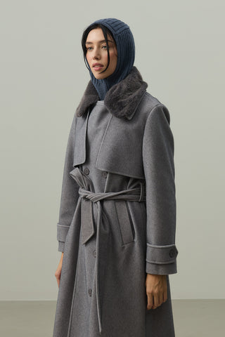 Lastik Örgülü Balaclava Başlık İndigo