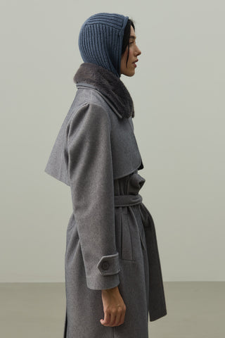 Lastik Örgülü Balaclava Başlık İndigo