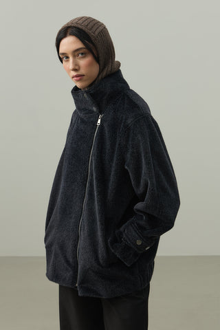 Lastik Örgülü Balaclava Başlık Kahverengi