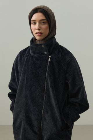 Lastik Örgülü Balaclava Başlık Kahverengi