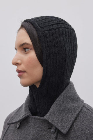 Lastik Örgülü Balaclava Başlık Siyah - Fahhar Design