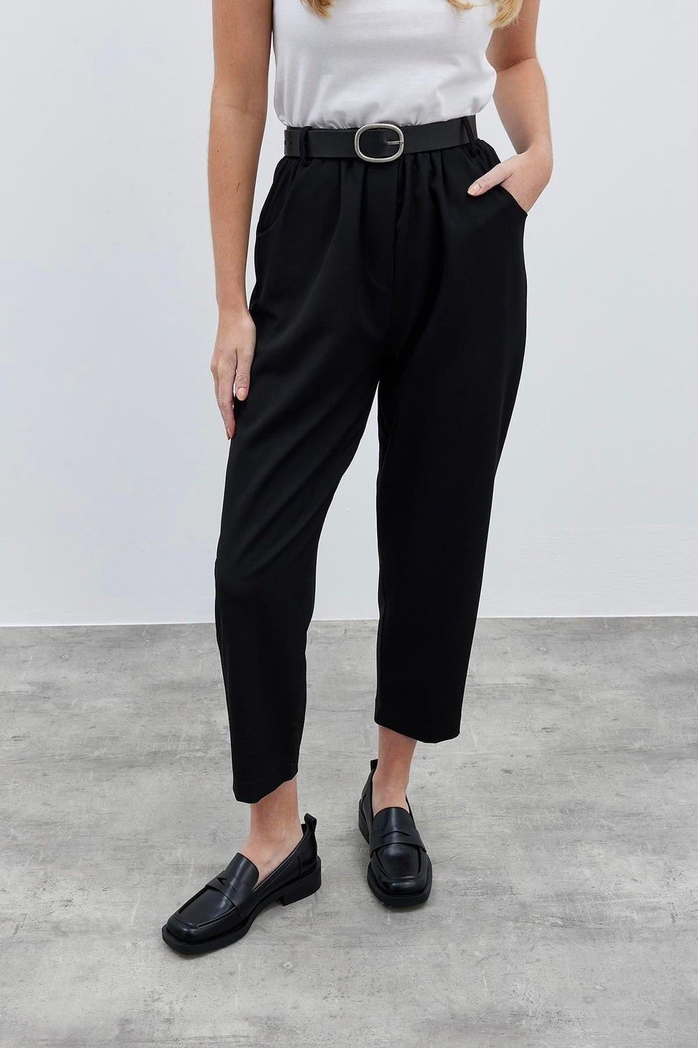 Elasticated Women's Trousers Black