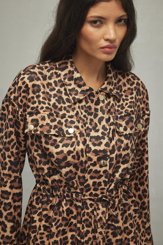 Leopar Desen Ceket Kahverengi - Fahhar Design