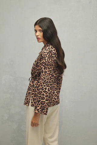 Leopar Desen Ceket Kahverengi - Fahhar Design