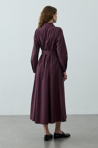 Maxi Trenç Elbise Mürdüm