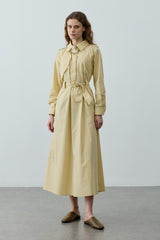 Maxi Trenç Elbise Sarı