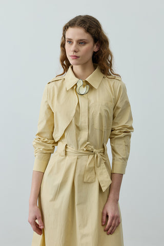 Maxi Trenç Elbise Sarı