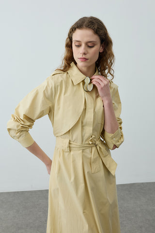 Maxi Trenç Elbise Sarı