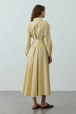 Maxi Trenç Elbise Sarı