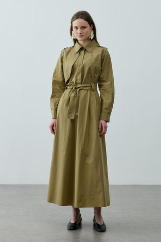 Maxi Trenç Elbise Yeşil