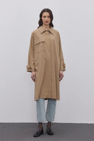 Maxi Trenç Gömlek Camel - Fahhar Design