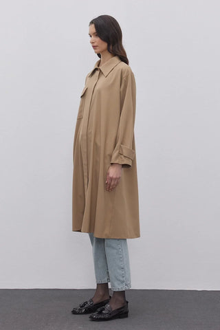 Maxi Trenç Gömlek Camel - Fahhar Design