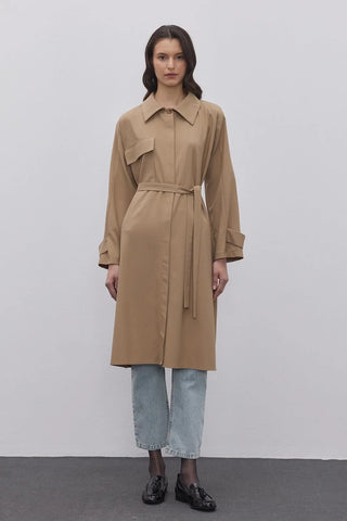 Maxi Trenç Gömlek Camel - Fahhar Design