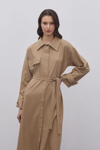 Maxi Trenç Gömlek Camel - Fahhar Design