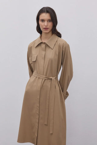Maxi Trenç Gömlek Camel - Fahhar Design