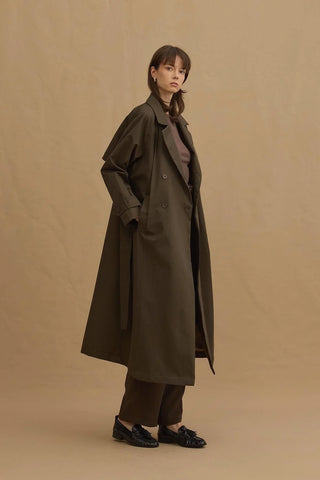 Maxi Trench Coat Khaki