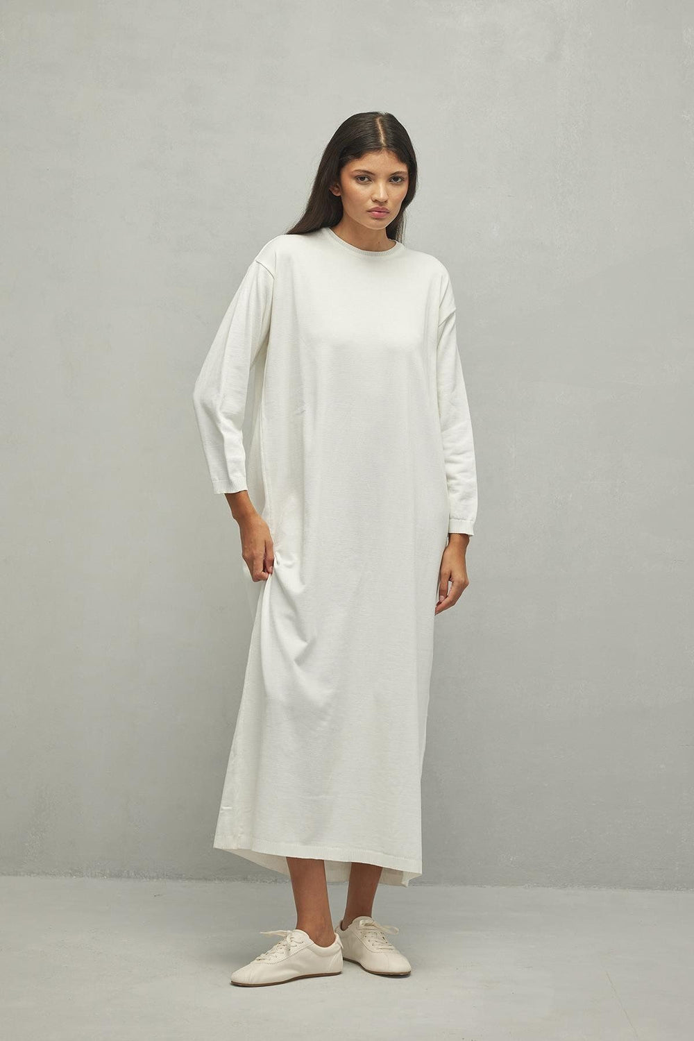 Mercerized Basic Dress Ecru